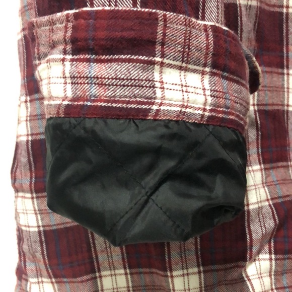 Quicksilver Sherpa Jacket Men 2XL Burgundy Plaid Cotton Polyester Lining Winter - Picture 7 of 12